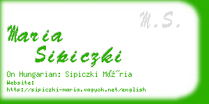 maria sipiczki business card